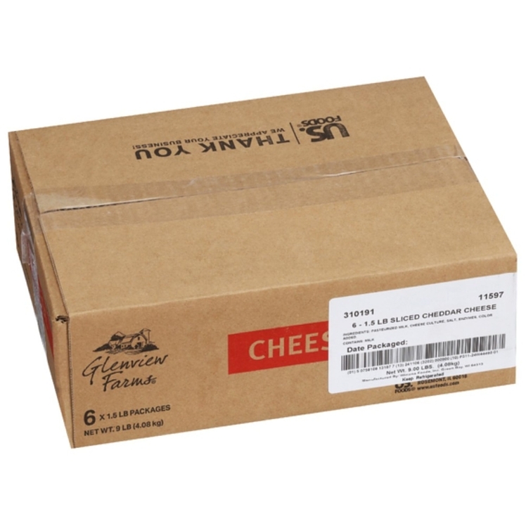 GLENVIEW FARMS YELLOW MILD CHEDDAR CHEESE SLICED .75OZ TWINPACK