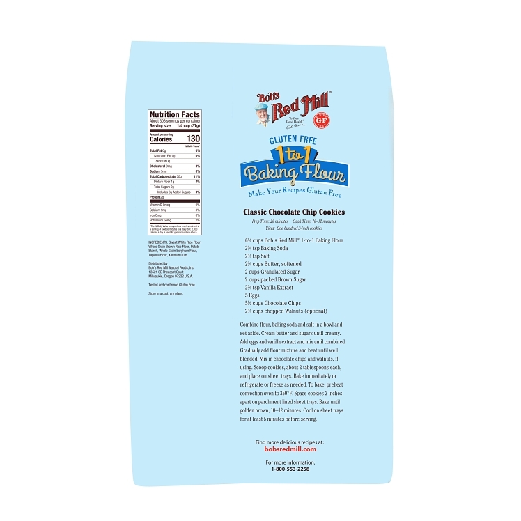 BOB'S RED MILL ALL PURPOSE 1-TO-1 GLUTEN FREE FLOUR