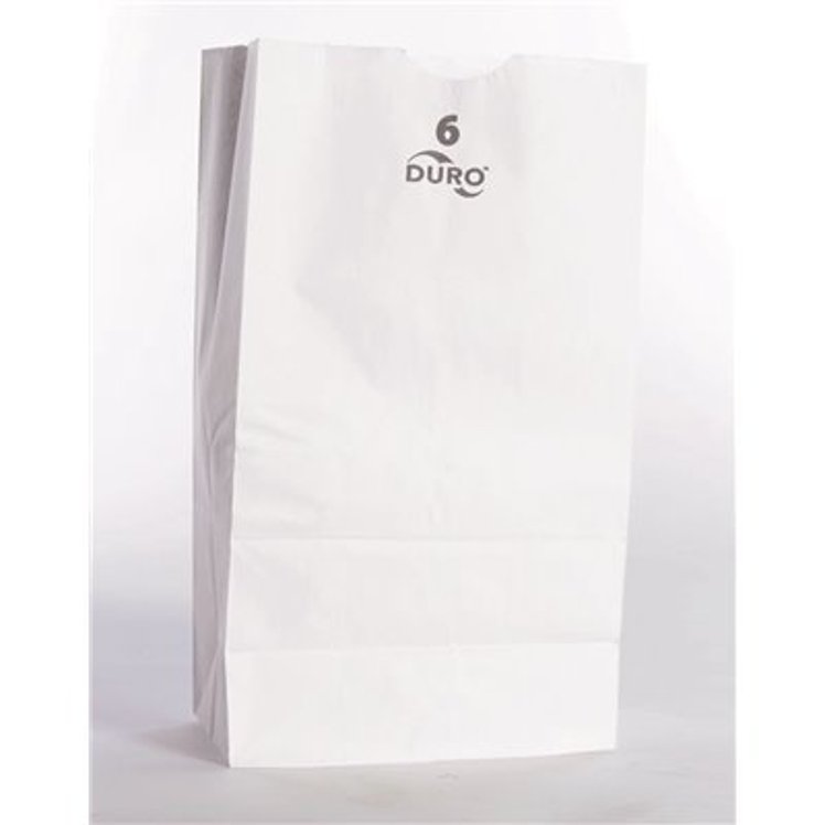 DURO BAG CARRY-OUT 6 POUND PAPER WHITE GROCERY BAG
