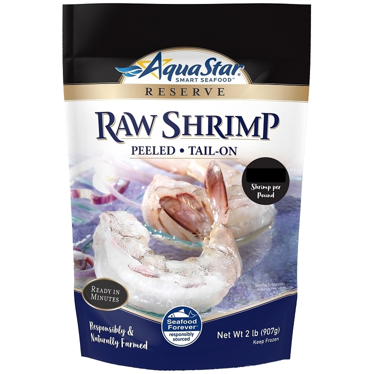 AQUA STAR SHRIMP RAW PEELED TAIL ON 16-20