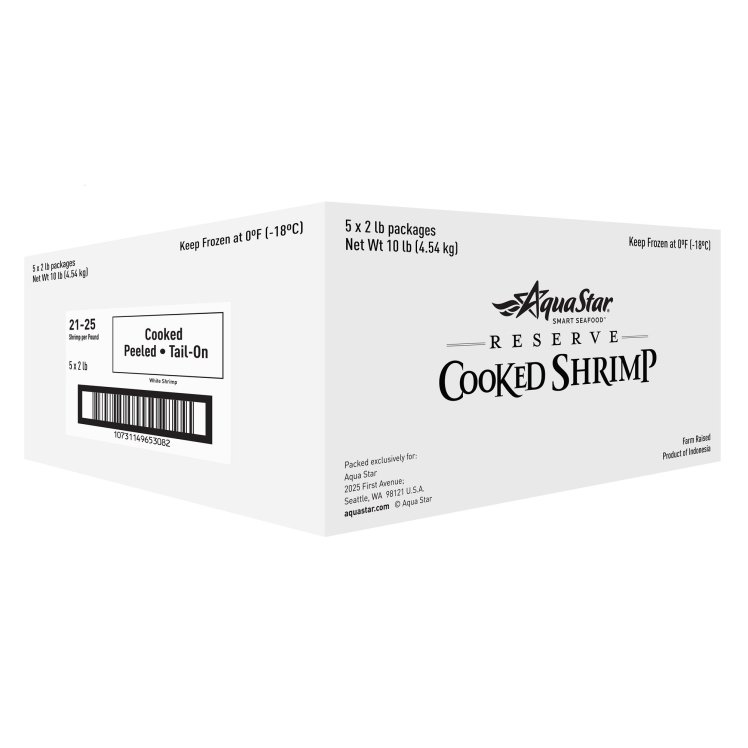 AQUA STAR PEELED TAIL ON SHRIMP COOKED 21-25