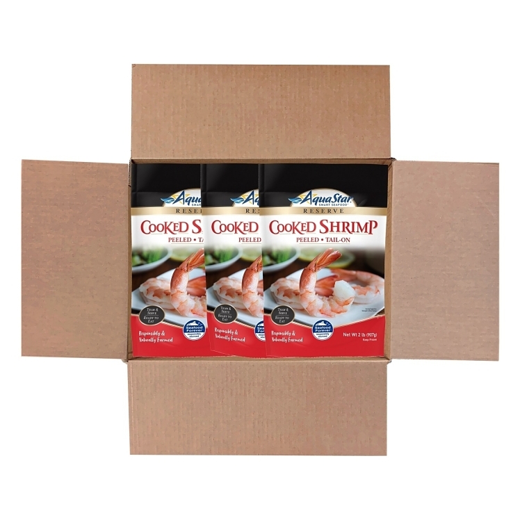 AQUA STAR PEELED TAIL ON SHRIMP COOKED 21-25