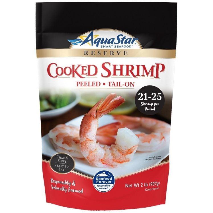 AQUA STAR PEELED TAIL ON SHRIMP COOKED 21-25
