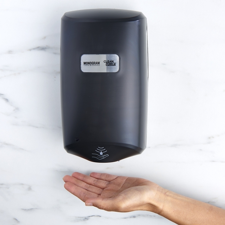 MONOGRAM/CLEAN FORCE TOUCH FREE HAND CARE DISPENSER 750 MILLILITER