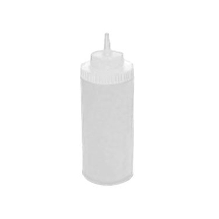 Winco Squeeze Bottle Dispenser 16 oz Plastic Clear Wide Mouth