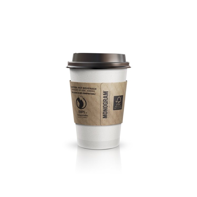 MONOGRAM 12-24 OZ KRAFT BROWN COFFEE SLEEVE