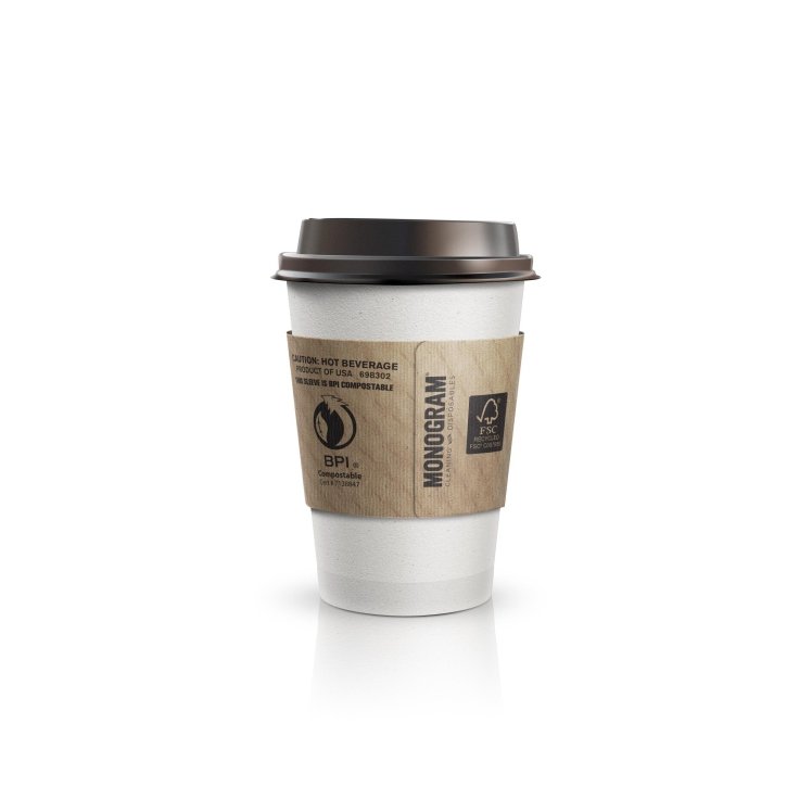 MONOGRAM 12-24 OZ KRAFT BROWN COFFEE SLEEVE