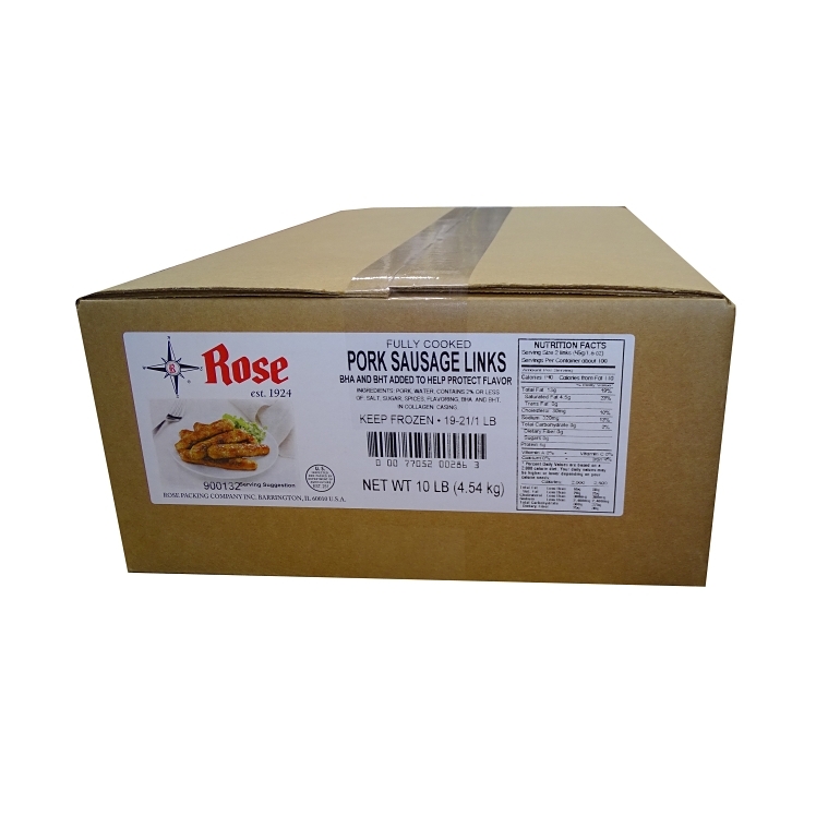 ROSE PACKING PORK SAUSAGE LINK COOKED 0.8 OZ 900132