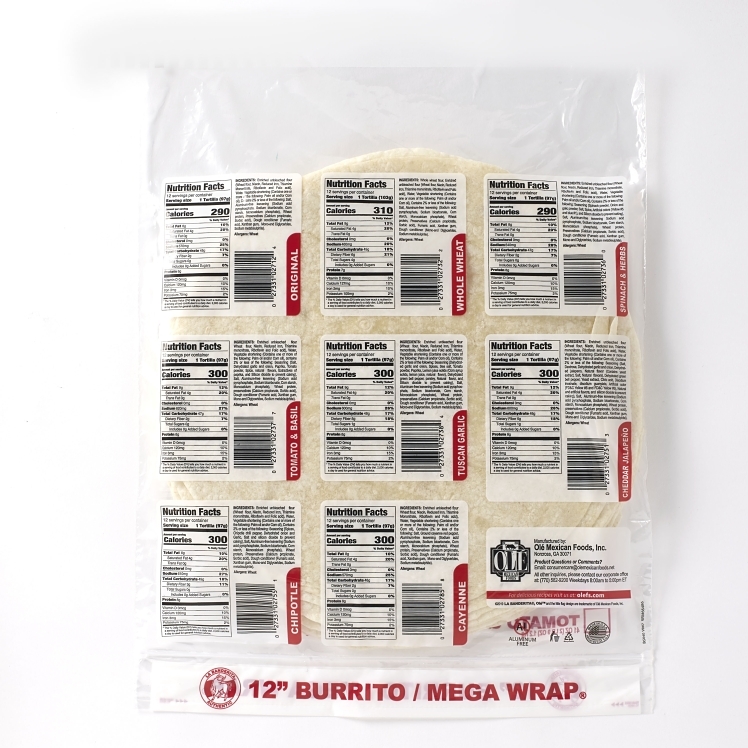 LA BANDERITA PRESSED FLOUR TORTILLA 12 INCH