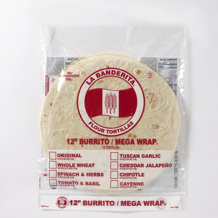LA BANDERITA PRESSED FLOUR TORTILLA 12 INCH
