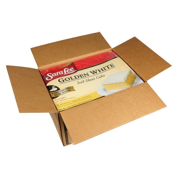 SARA LEE GOLDEN WHITE CAKE 1/2 SHEET ICED UNSLICED