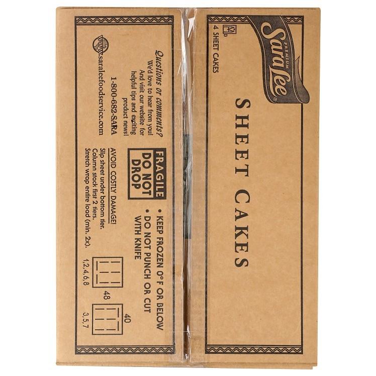 SARA LEE GOLDEN WHITE CAKE 1/2 SHEET ICED UNSLICED