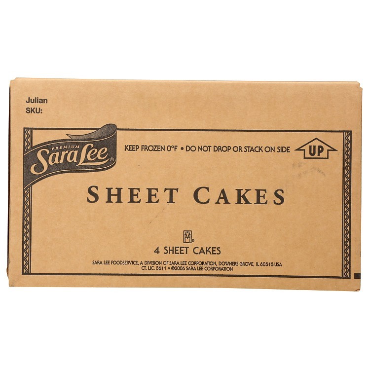 SARA LEE GOLDEN WHITE CAKE 1/2 SHEET ICED UNSLICED