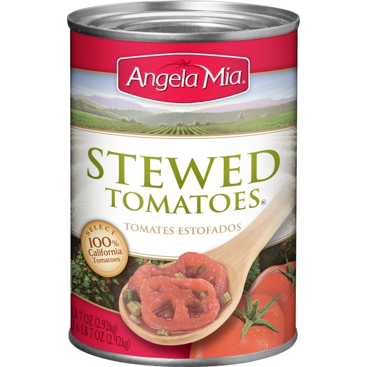 ANGELA MIA TOMATO, SLICED STEWED PEELED CANNED