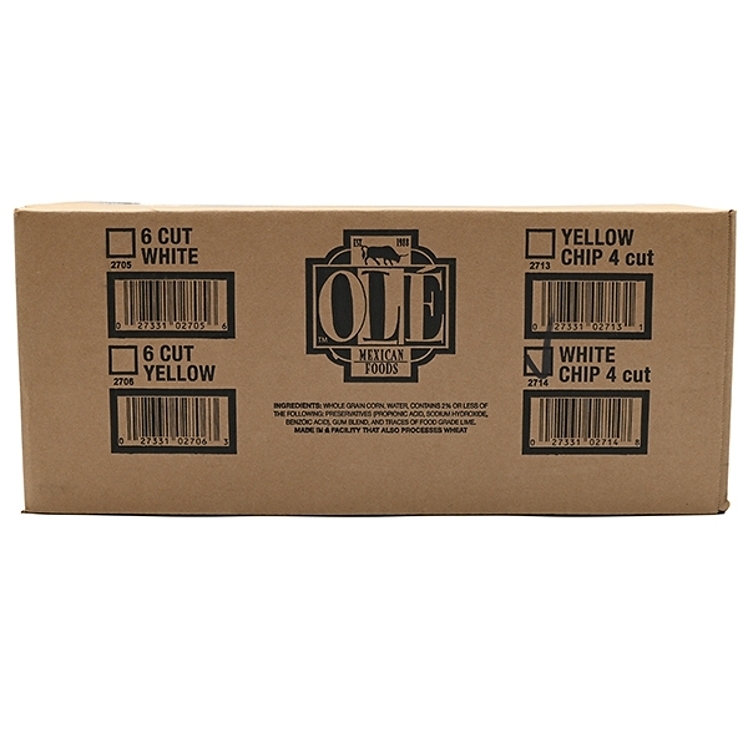 LA BANDERITA RAW WHITE TORTILLA CHIPS 4 CUT