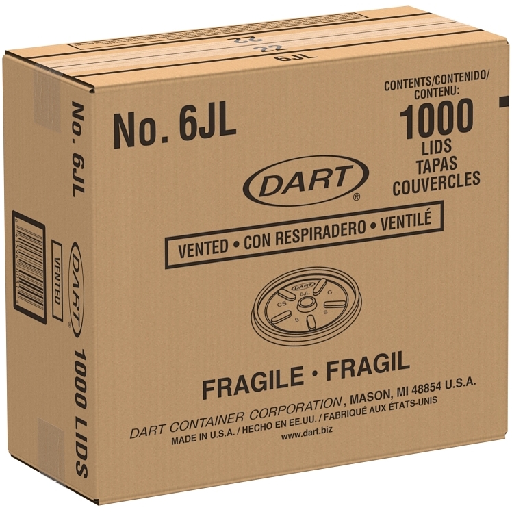 DART 6JL VENTED WHITE LIDS