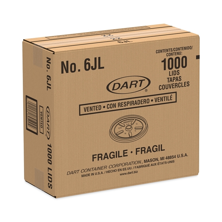 DART 6JL VENTED WHITE LIDS