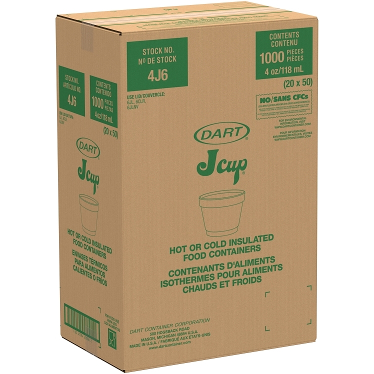DART DART SQUAT FOAM FOOD CONTAINER 4 OZ