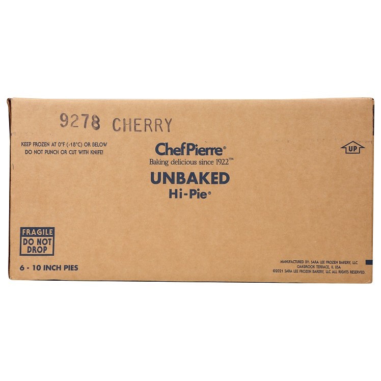 CHEF PIERRE CHERRY DEEP DISH HI PIE 10 INCHES RAW UNSLICED