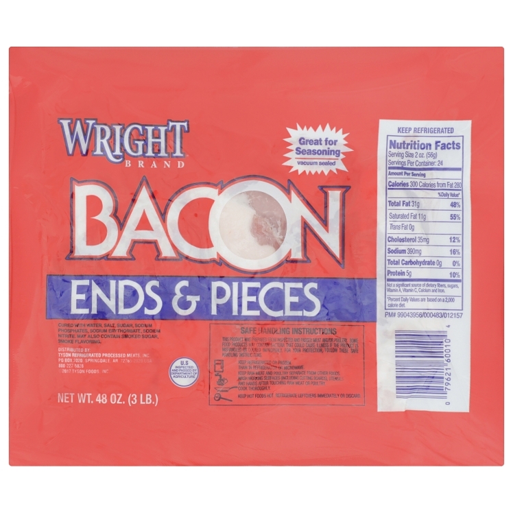 Cured Raw Bacon Pieces