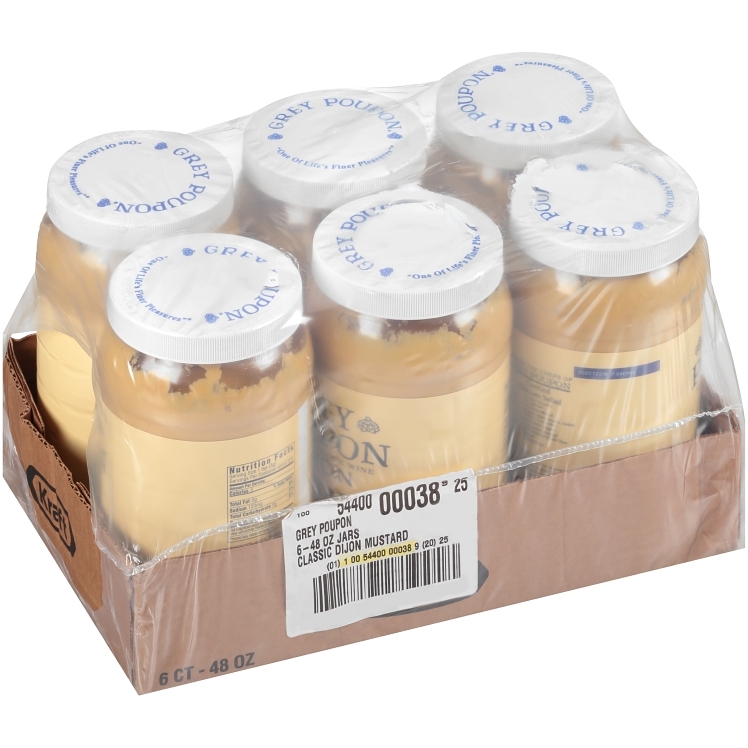 GREY POUPON MUSTARD, DIJON PLASTIC JAR SHELF