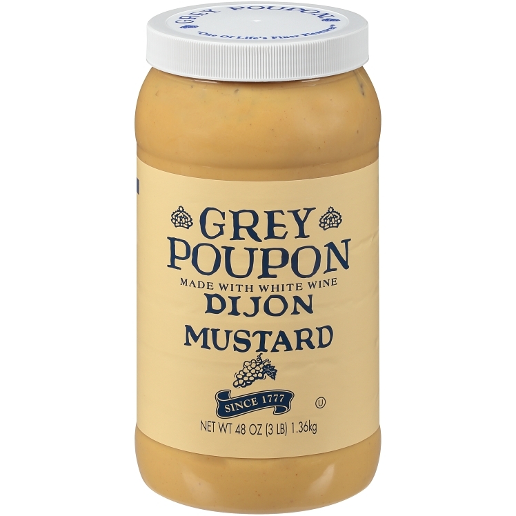 GREY POUPON MUSTARD, DIJON PLASTIC JAR SHELF