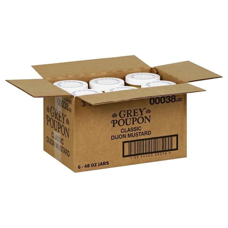 GREY POUPON MUSTARD, DIJON PLASTIC JAR SHELF