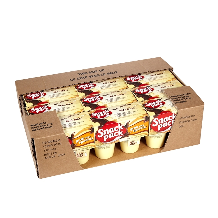 HUNT'S PUDDING, VANILLA SINGLE SERVE CUP SHELF