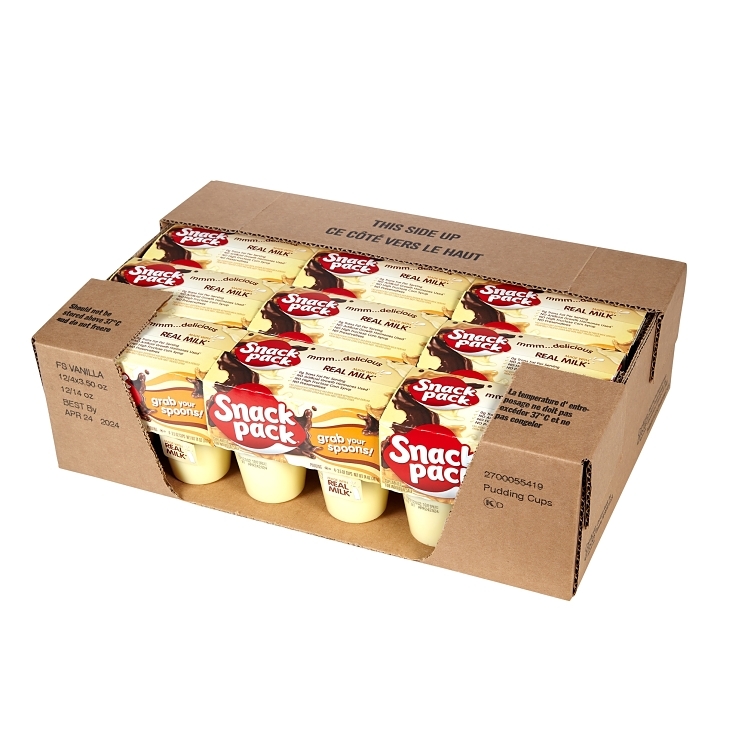 HUNT'S PUDDING, VANILLA SINGLE SERVE CUP SHELF