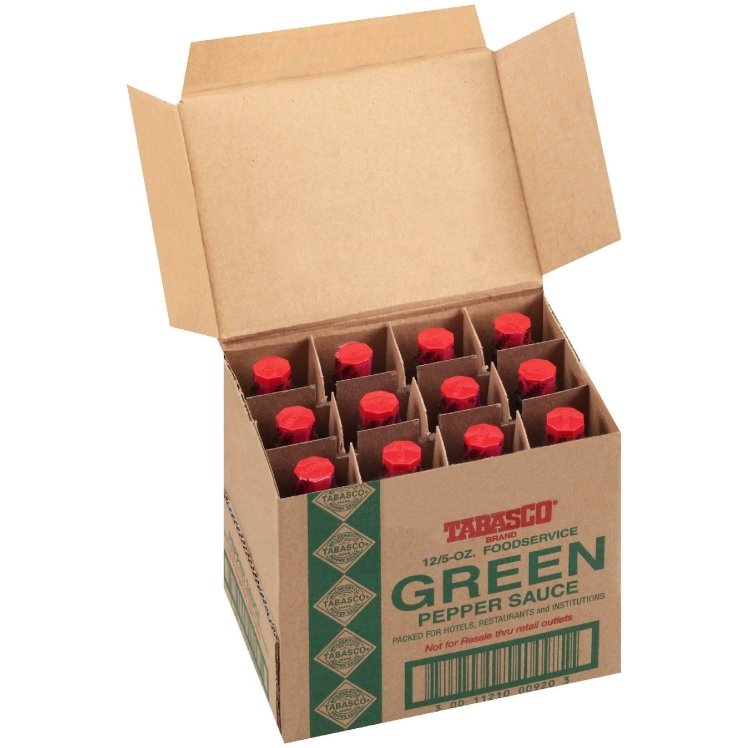 TABASCO SAUCE, HOT JALAPENO GREEN GLASS BOTTLE
