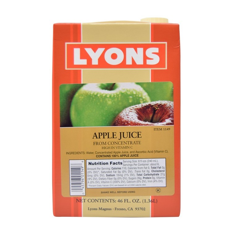 LYONS MAGNUS APPLE JUICE