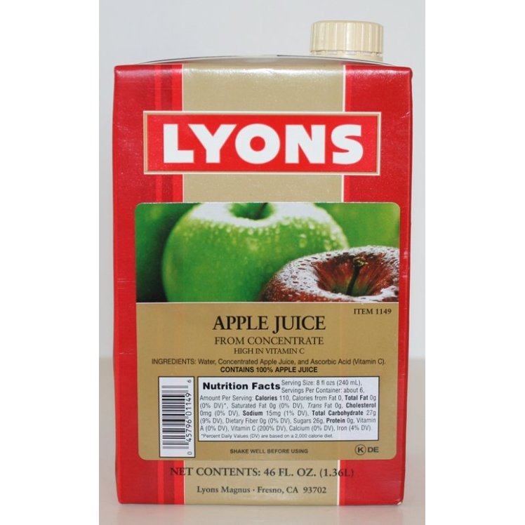 LYONS MAGNUS APPLE JUICE