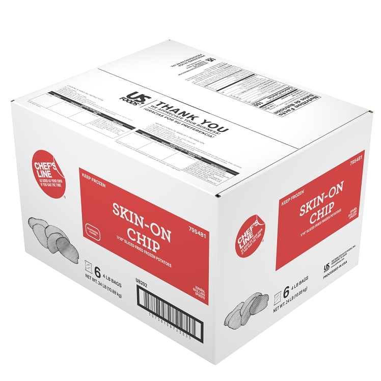 CHEF'S LINE CHIP SLICED POTATO SKIN ON 1/10