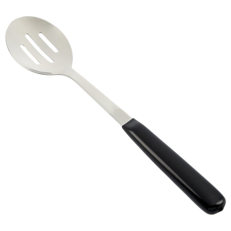 VOLLRATH SPOON, BUFFET SLOTTED 12 INCH STAINLESS STEEL WITH BLACK