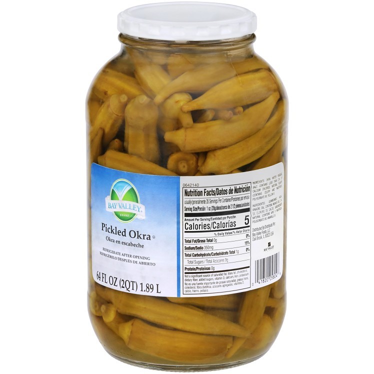 BAY VALLEY FOODS PREMIUM DILL PICKLED WHOLE OKRA IN GLASS CANNED