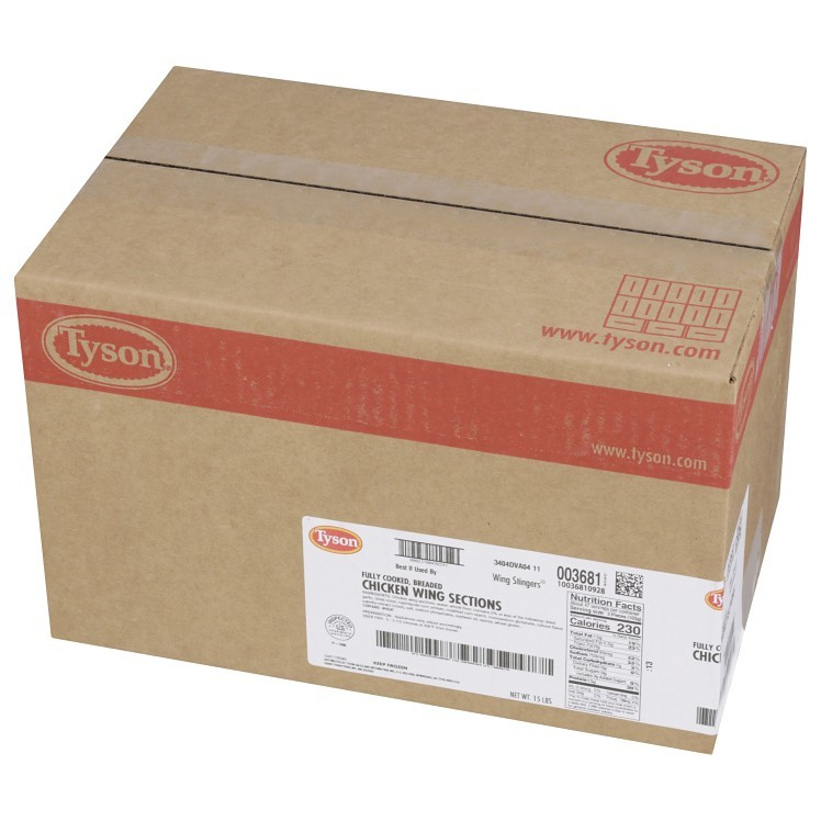 TYSON COOKED BREADED CHICKEN WING SECTION