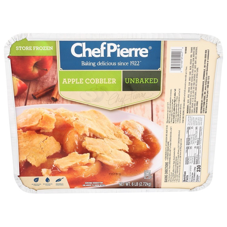 CHEFPIERRE APPLE COBBLER 4CT/96OZ FROZEN