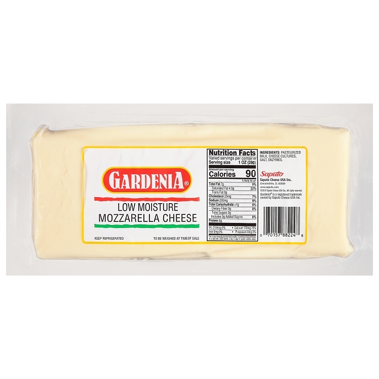 GARDENIA LOW MOISTURE WHOLE MILK MOZZARELLA  LOAF