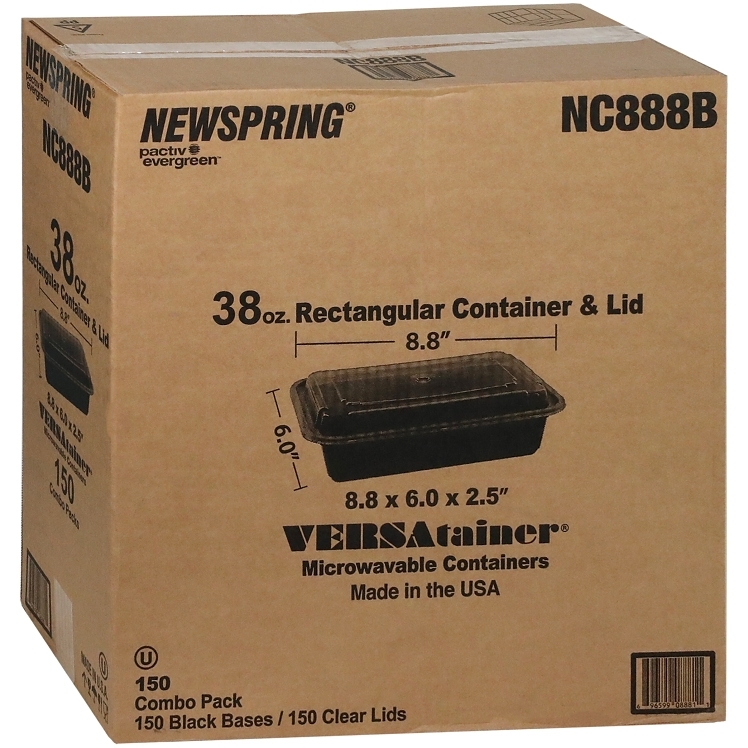 NEWSPRING 38 OZ BLACK MICROWAVE CONTAINER WITH LID