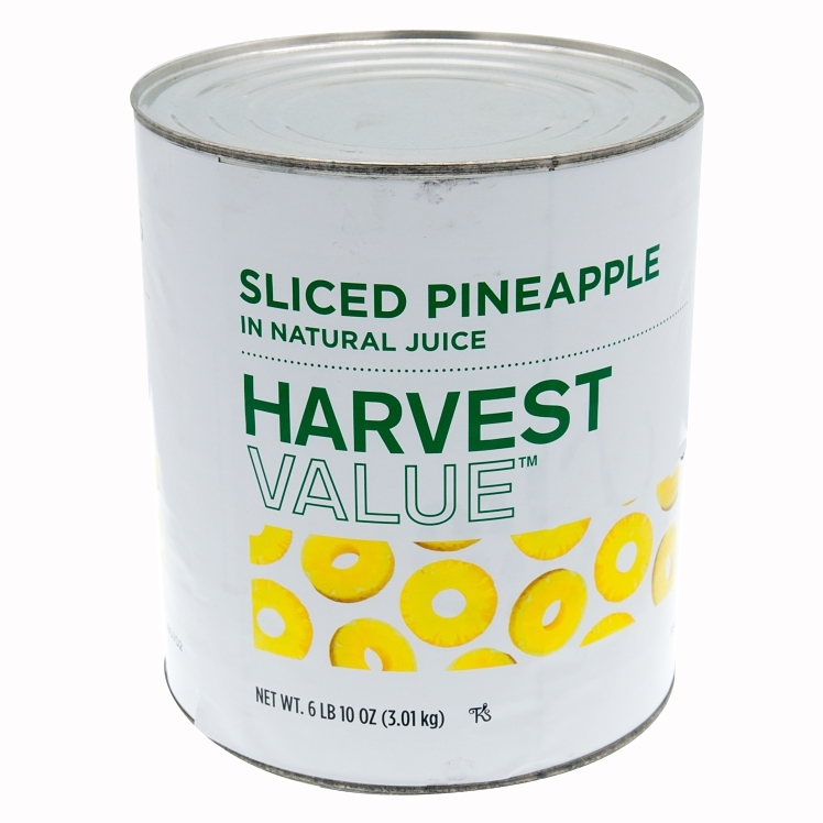 HARVEST VALUE PINEAPPLE, SLICED IN JUICE 50-71