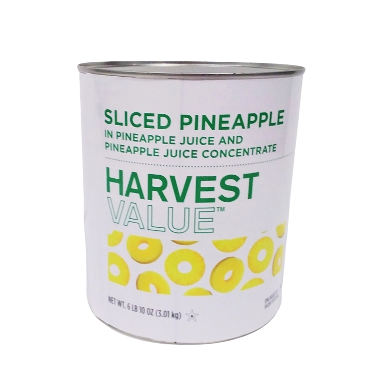 HARVEST VALUE PINEAPPLE, SLICED IN JUICE 50-71
