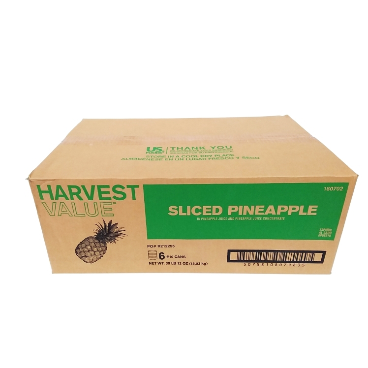 HARVEST VALUE PINEAPPLE, SLICED IN JUICE 50-71