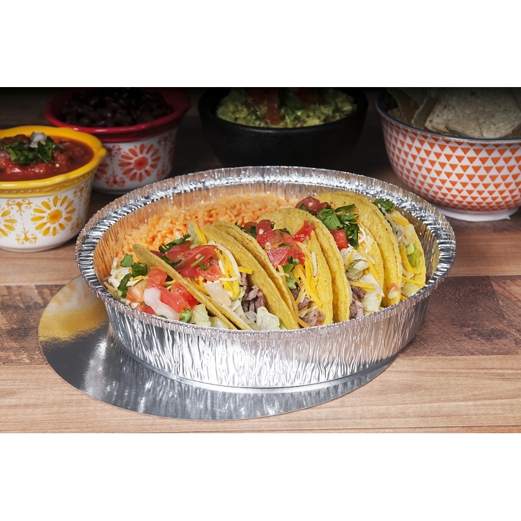 MONOGRAM CONTAINER, FOIL 9 INCH 1 COMPARTMENT WITH LID