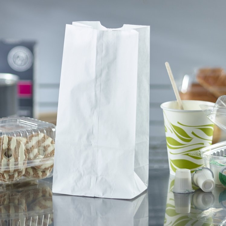 MONOGRAM BAG CARRY-OUT 4 LB PAPER WHITE