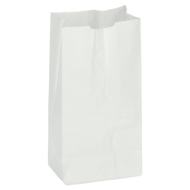 MONOGRAM BAG CARRY-OUT 4 LB PAPER WHITE