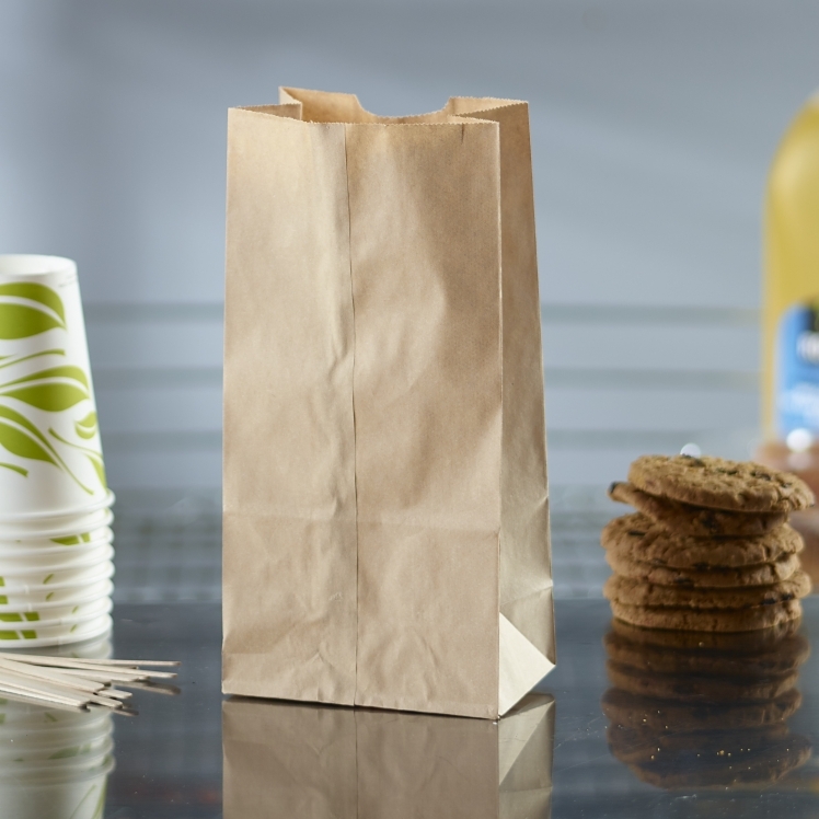 MONOGRAM BAG CARRY-OUT 6 LB PAPER KRAFT BROWN