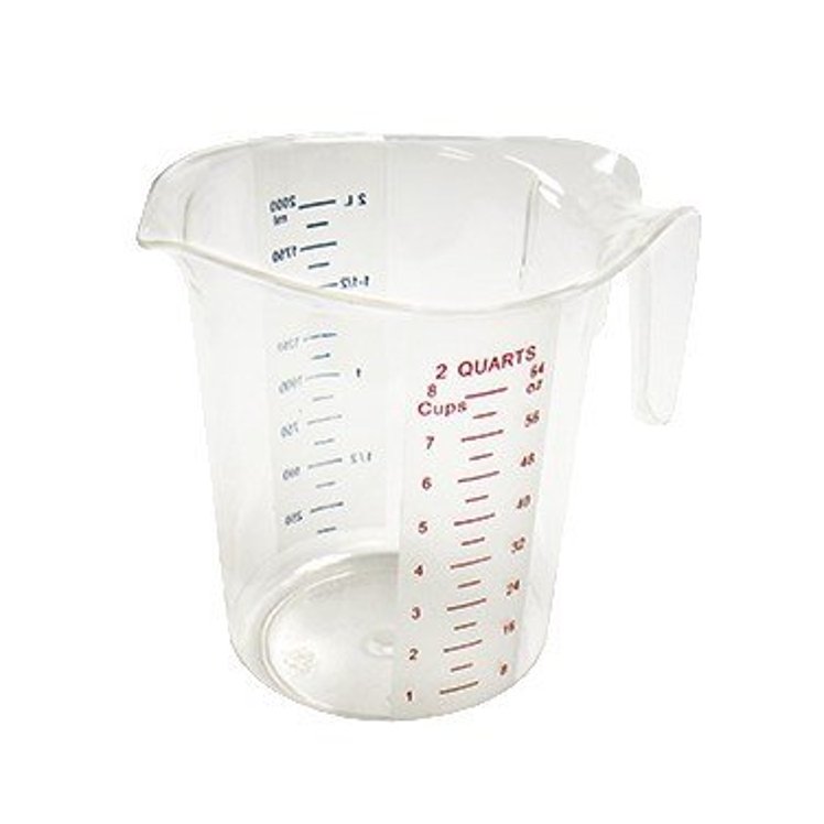 WINCO 2 QUART POLYCARBONATE MEASURE CUP CLEAR OPEN HANDLE