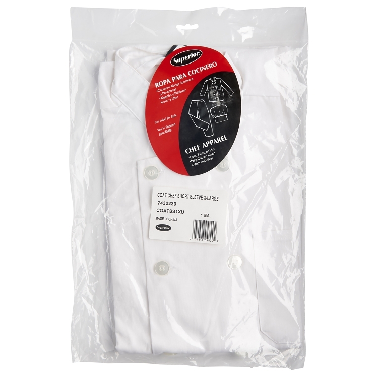 SUPERIOR / CES COAT CHEF 35/65 COTTON POLYESTER EXTRA