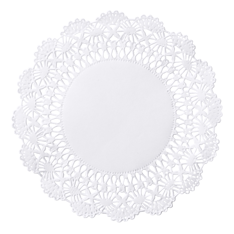 MONOGRAM 10 ROUND CAMBRIDGE WHITE LACE DOILY PAPER