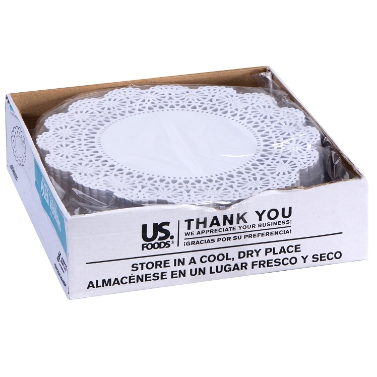 MONOGRAM 10 ROUND CAMBRIDGE WHITE LACE DOILY PAPER